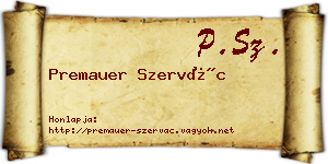 Premauer Szervác névjegykártya